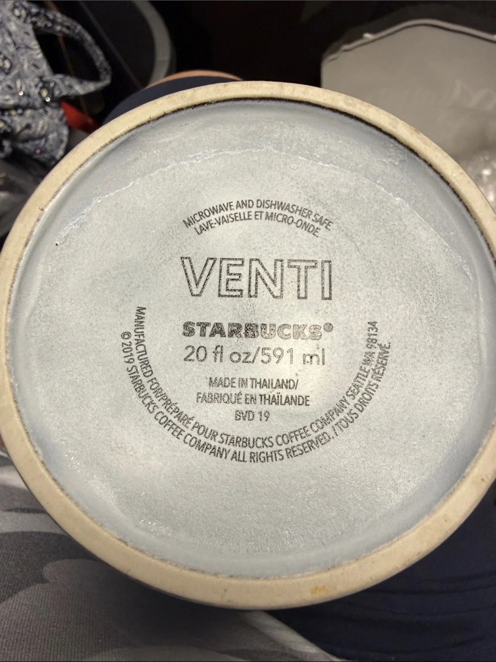 Starbucks Venti 16 oz. Gray Matte Coffee Mug Cup Ceramic Embossed grey2